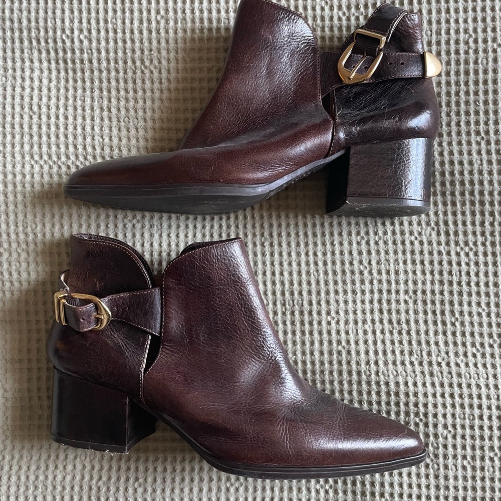 Elegant Brown Leather Ankle Boots